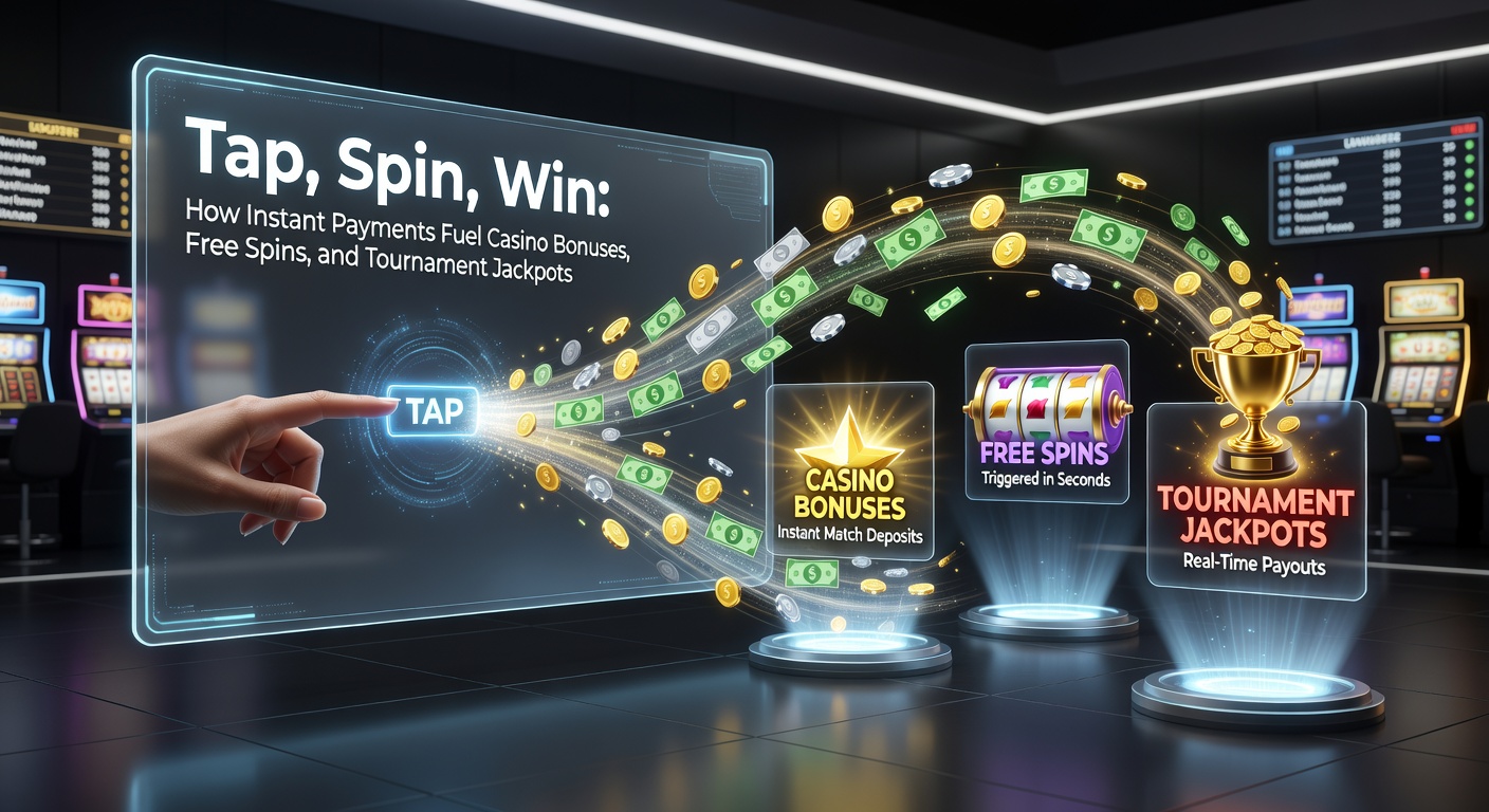 Ein dynamisches Bild von einem Smartphone, das eine Sofortüberweisung in ein Casino-App zeigt, mit wirbelnden Slots und explodierenden Jackpots im Hintergrund