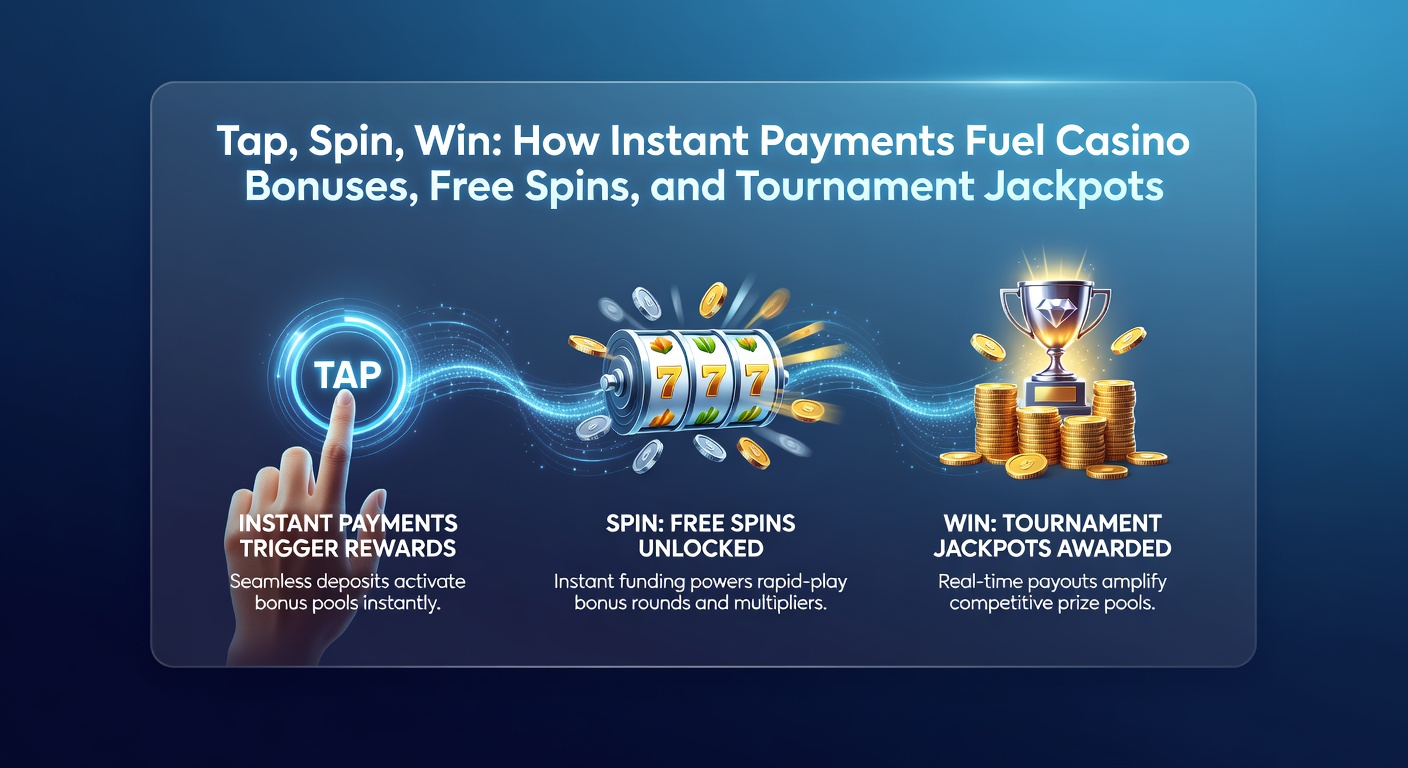 Nahaufnahme eines Casino-Turniers mit Leaderboard, Jackpot-Anzeige und Instant-Payment-Icons, die Gewinne in Echtzeit auszahlen